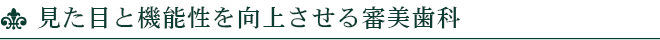 見た目と機能性を向上させる審美歯科