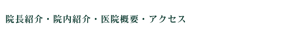 院長紹介・院内紹介・医院概要・アクセス