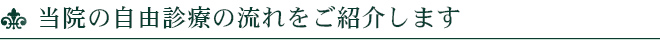 当院の自由診療の流れをご紹介します