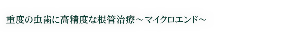 拡大視野で精度の高い治療を～マイクロスコープ～