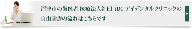 沼津市の歯医者 医療法人社団　iDC アイデンタルクリニックの自由診療の流れはこちらです